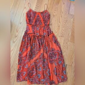 Banana Republic Red Paisley Dress